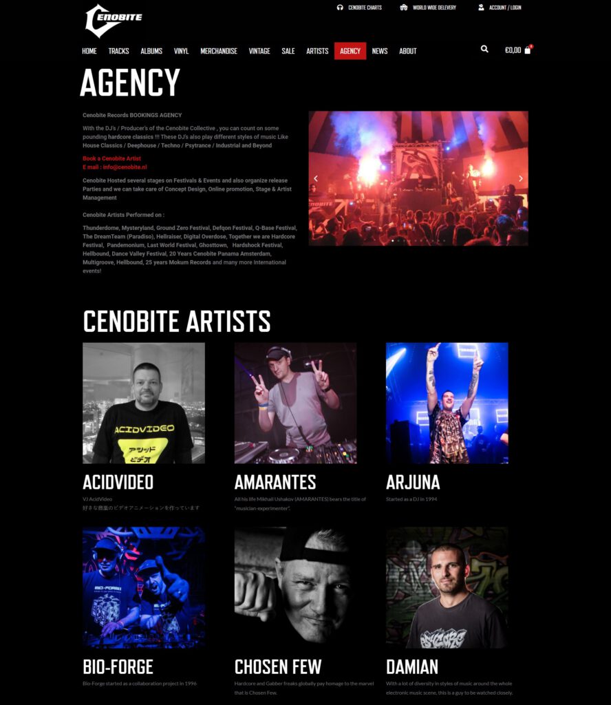 WebSpaceZ Webdesign Cenobite Records