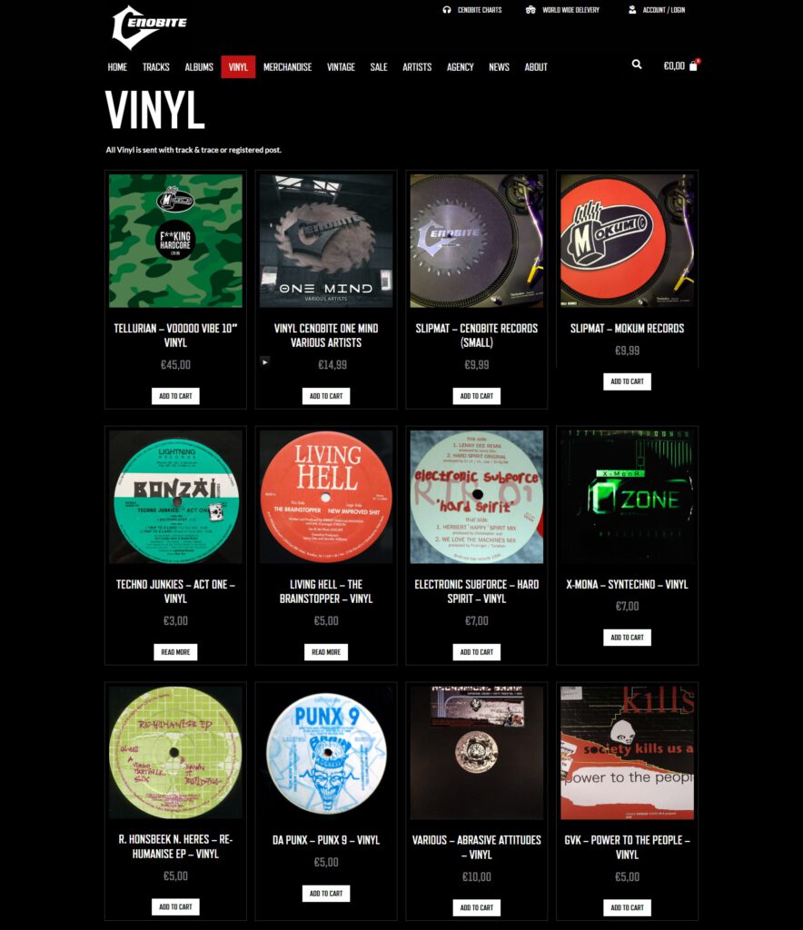 WebSpaceZ Webdesign Cenobite Records