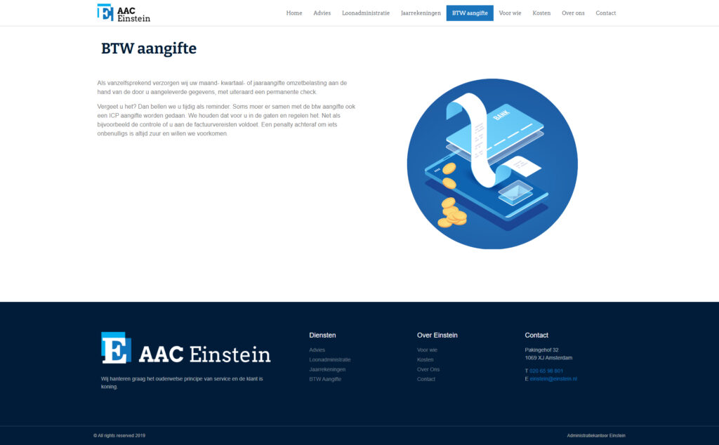 WebSpaceZ Webdesign Einstein ADministratiekantoor