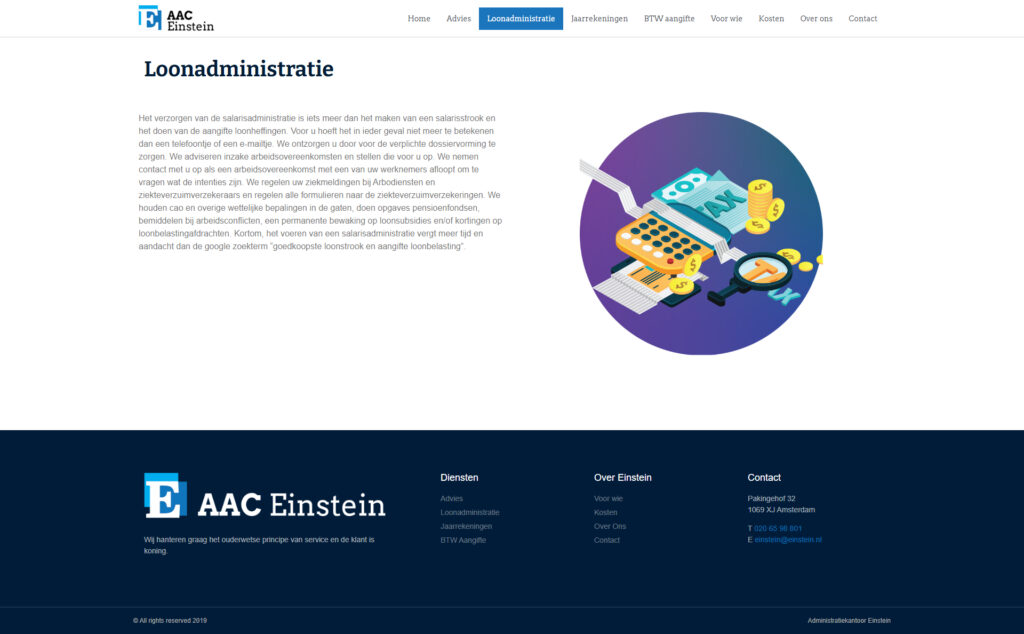 WebSpaceZ Webdesign Einstein ADministratiekantoor