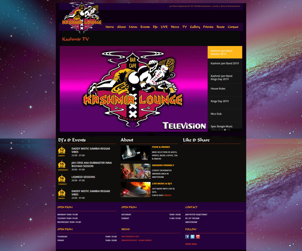 WebSpaceZ Webdesign Kashmir Lounge cafe