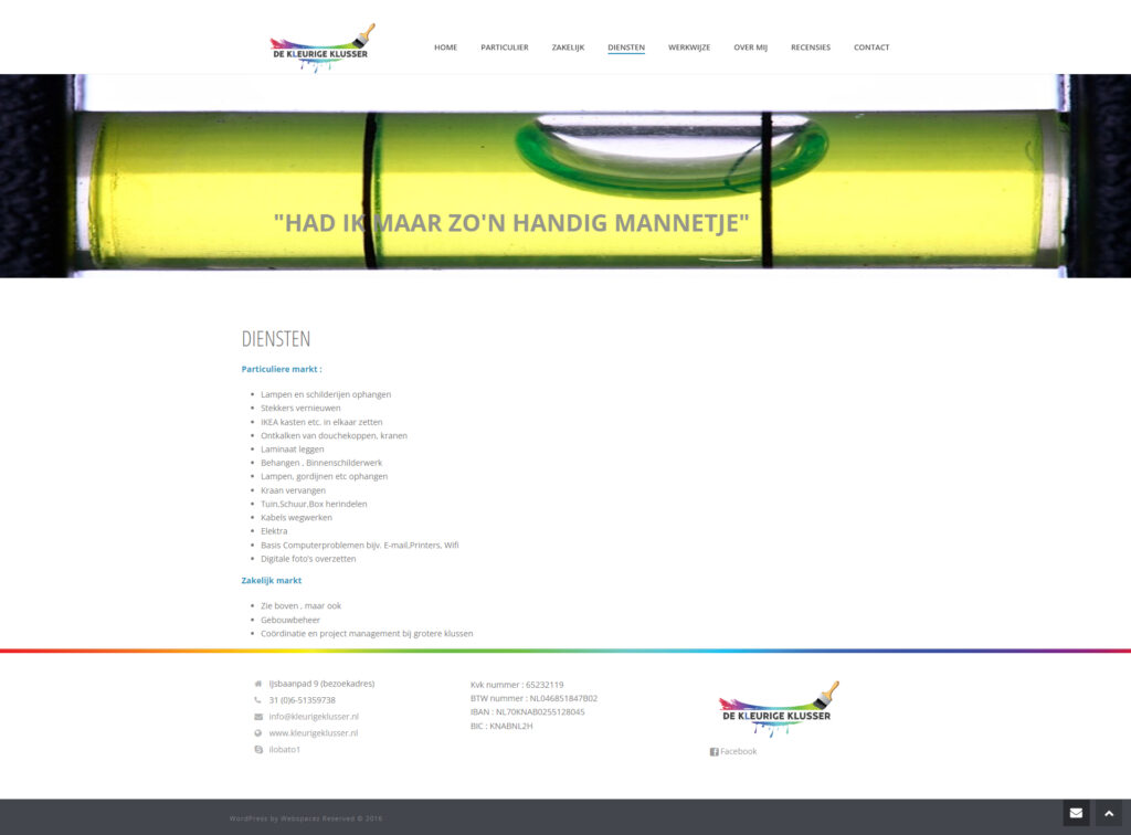 WebSpaceZ Webdesign Kleurige Klusser