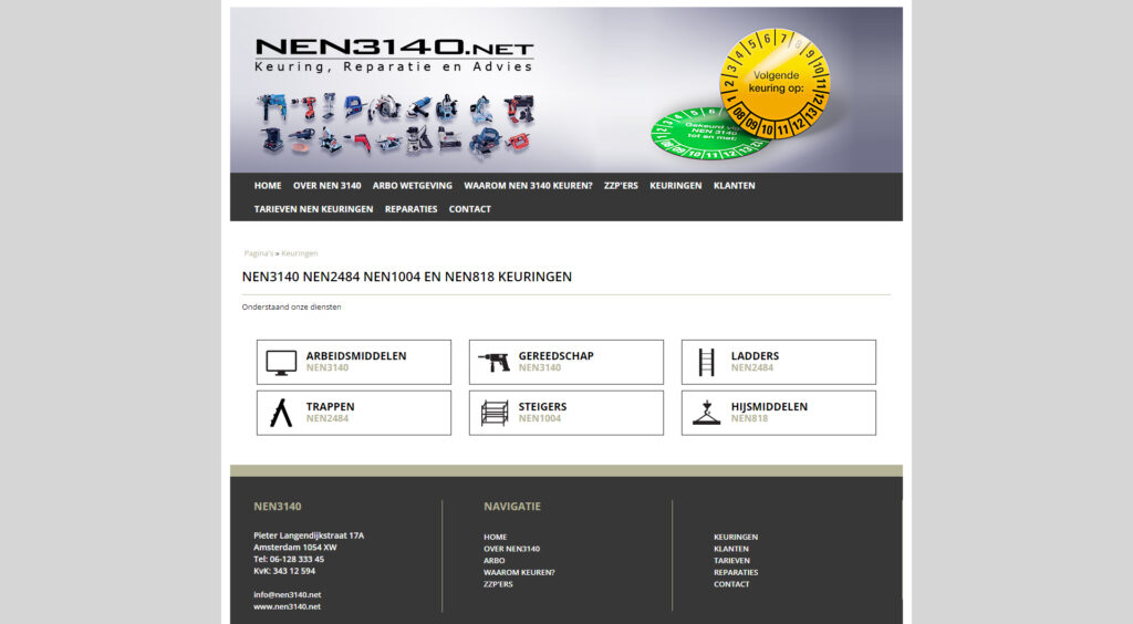 WebSpaceZ Webdesign NEN Keuringen