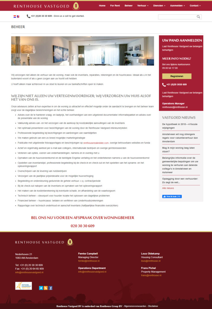 WebSpaceZ Webdesign RentHouse Vastgoed