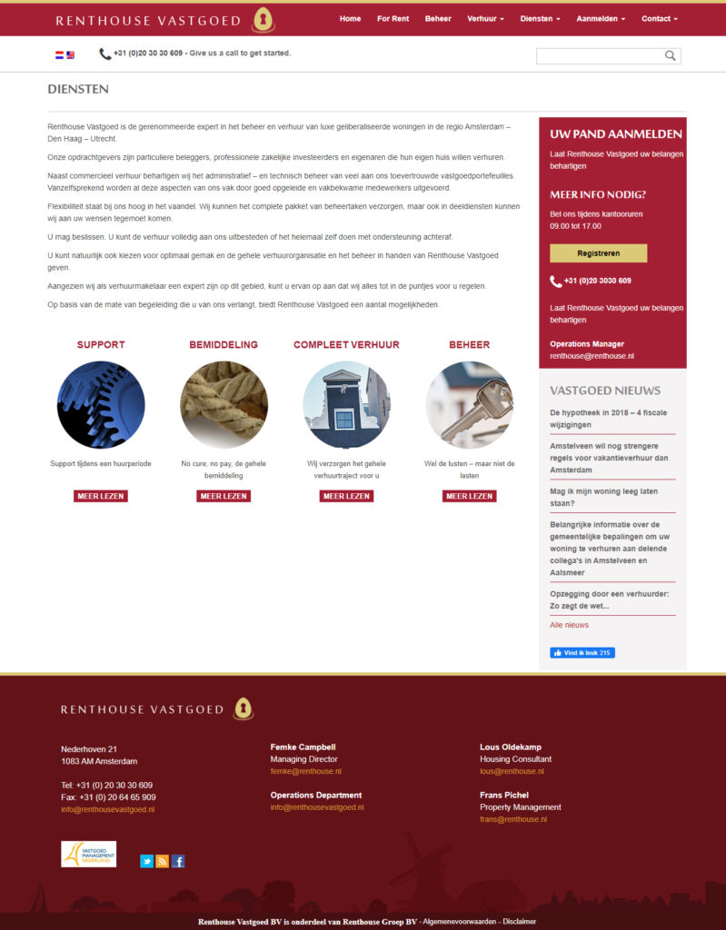 WebSpaceZ Webdesign RentHouse Vastgoed