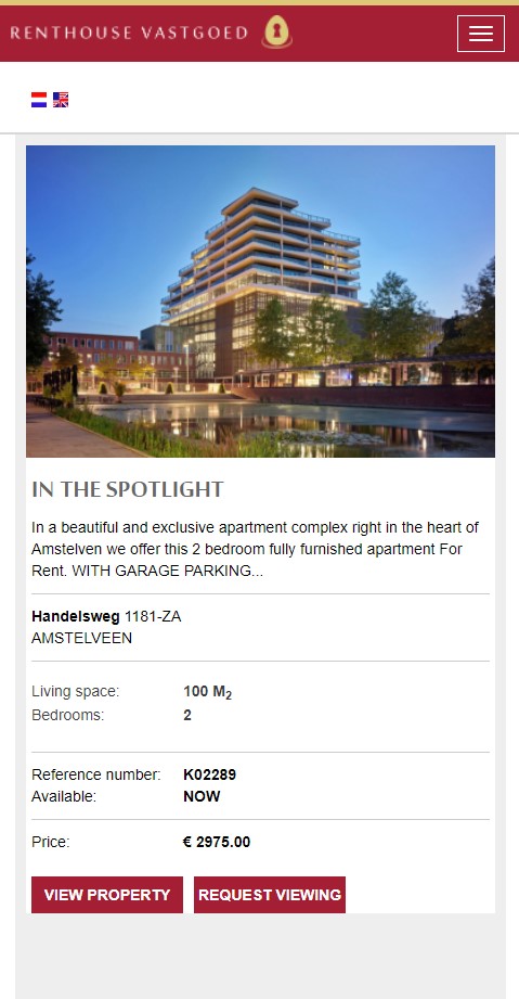 WebSpaceZ Webdesign RentHouse Vastgoed