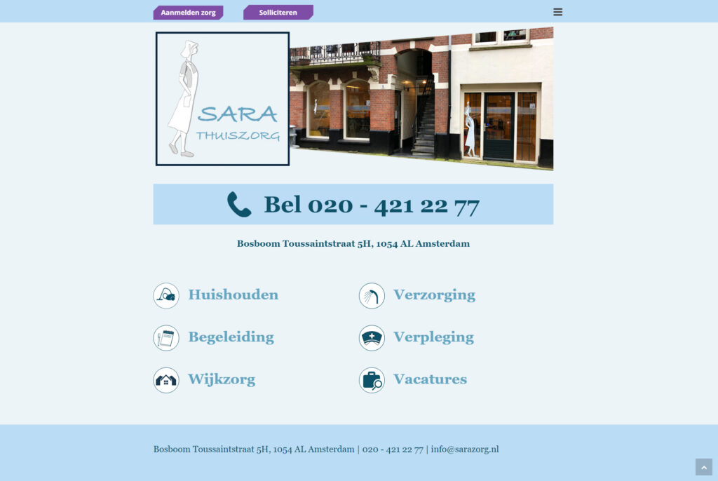 WebSpaceZ Webdesign Sara Thuis Zorg