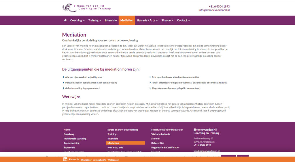 WebSpaceZ Webdesign Simone van den Hil Coaching en Training