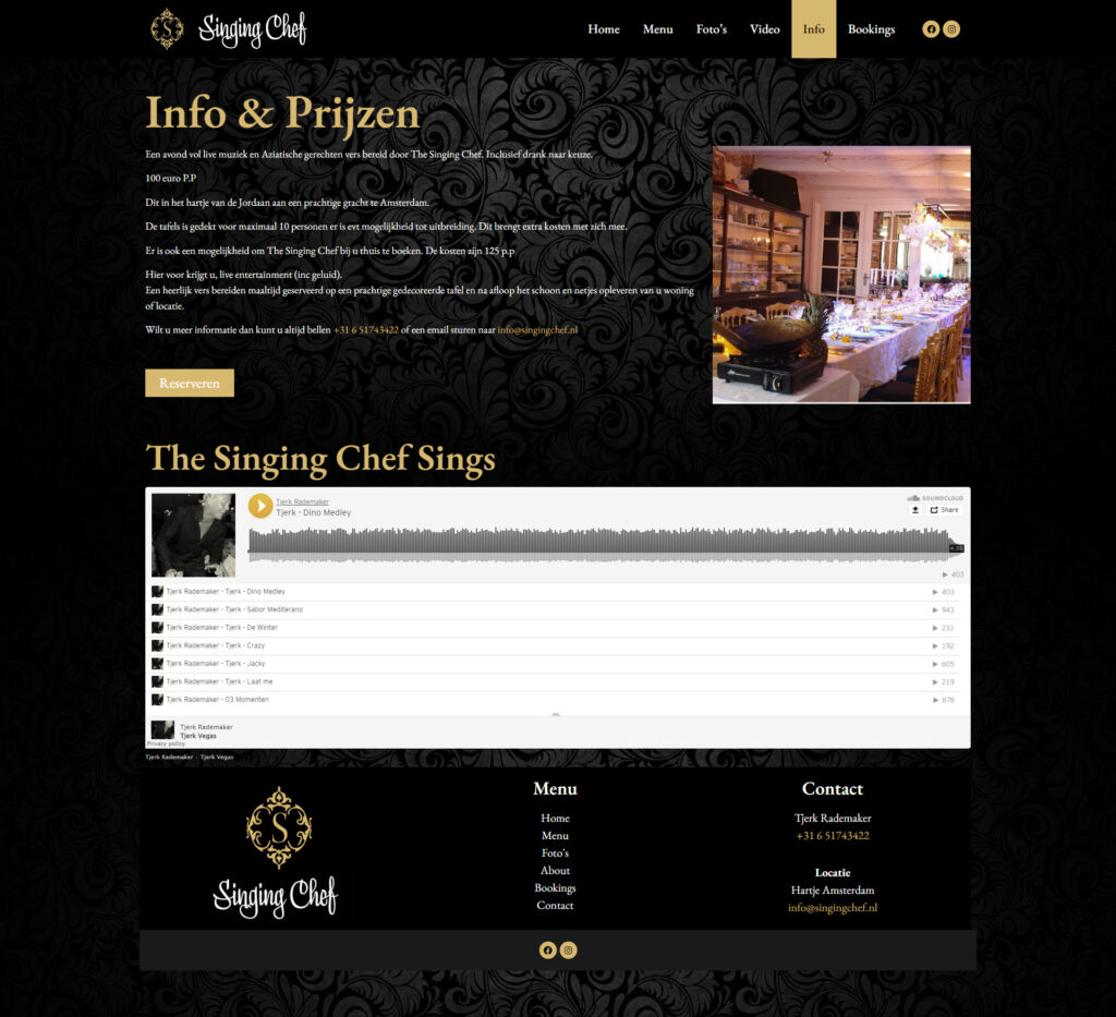 WebSpaceZ Webdesign Singing Chef