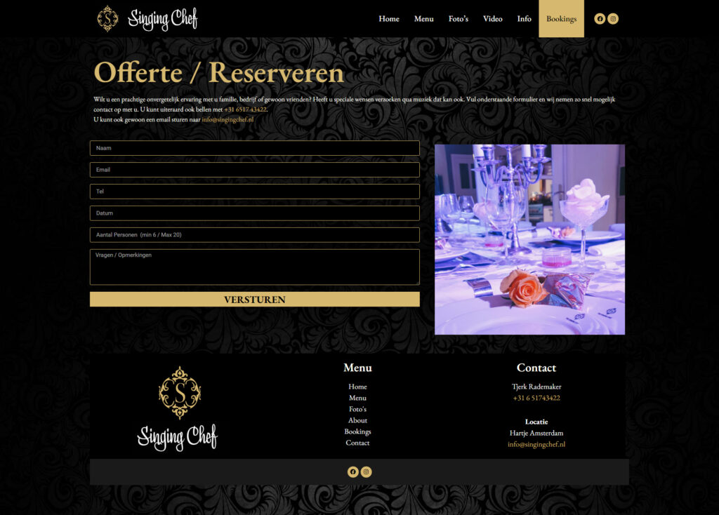 WebSpaceZ Webdesign Singing Chef