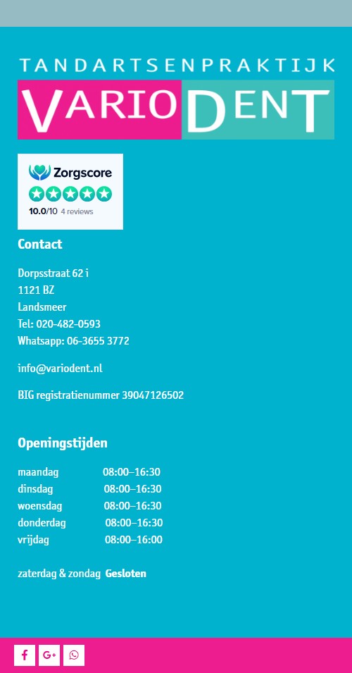 WebSpaceZ Webdesign Variodent Tandartspraktijk