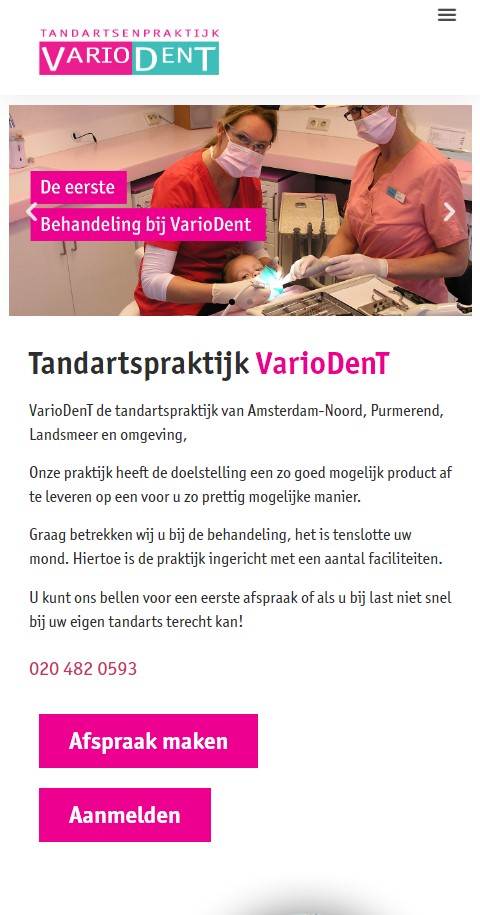 WebSpaceZ Webdesign Variodent Tandartspraktijk