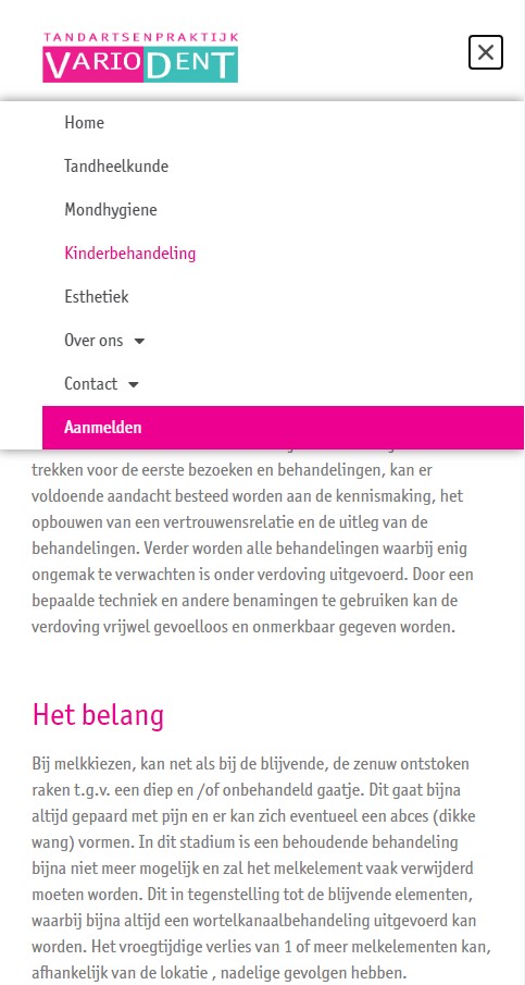 WebSpaceZ Webdesign Variodent Tandartspraktijk